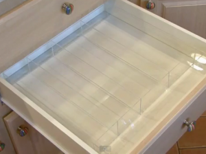 Plexiglass drawer organizer