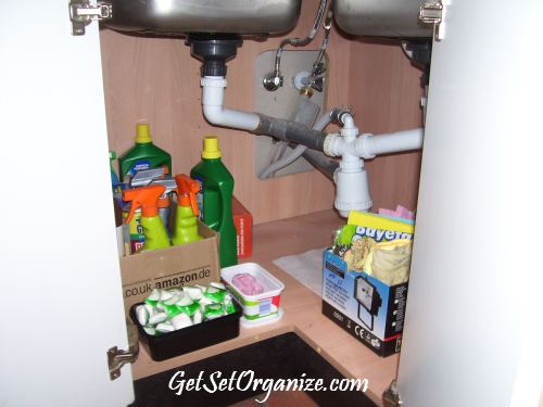 An Organized Under Sink Cabinet
