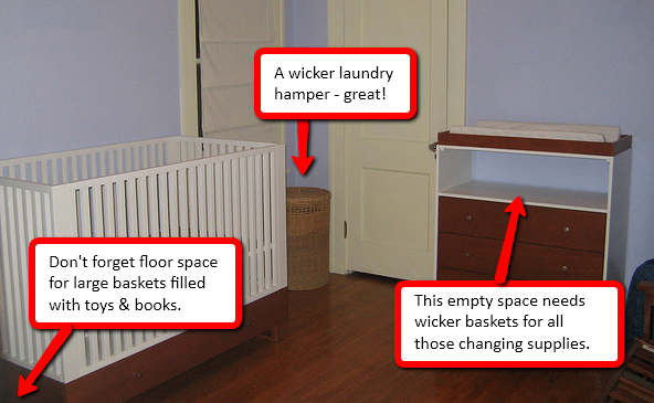 These nurseries could use some wicker basket help: (3)