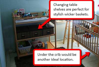 Here are some nurseries already using wicker baby baskets: