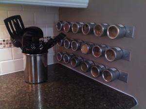 DIY magnetic spice rack