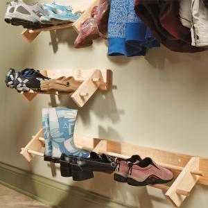 DIY wooden shoe shelf