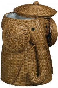 Elephant Wicker Basket For Nursery