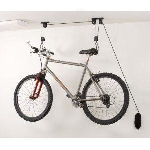 Garage ceiling bike storage