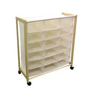 Rolling canvas shoe bin